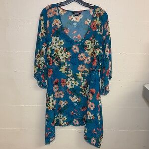 Lands End Swimsuit cover up XS floral print